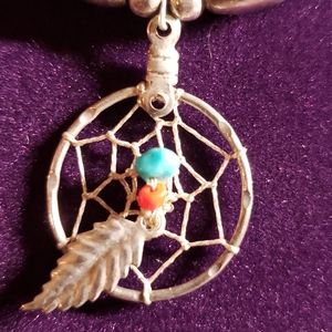 Sterling Silver &Turquoise Dreamcatcher Necklace